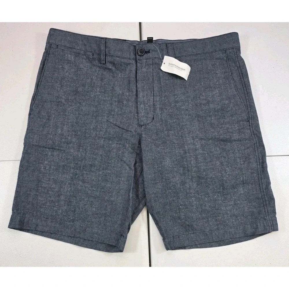 NEW Banana Republic Aiden Shorts Slim Fit Chambray Chino Size 35(36) MSRP $59